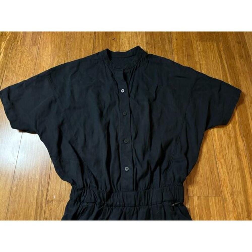 Lululemon Perfectly Poised Short Sleeve Jumpsuit‎ Black Button Henley Size 2 - Picture 5 of 11